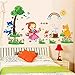 Decoración de la pared de la habitación de los niños pegatinas de pared diseño lindo animal dormitorio pegatinas-Big_04. Caperucita Roja