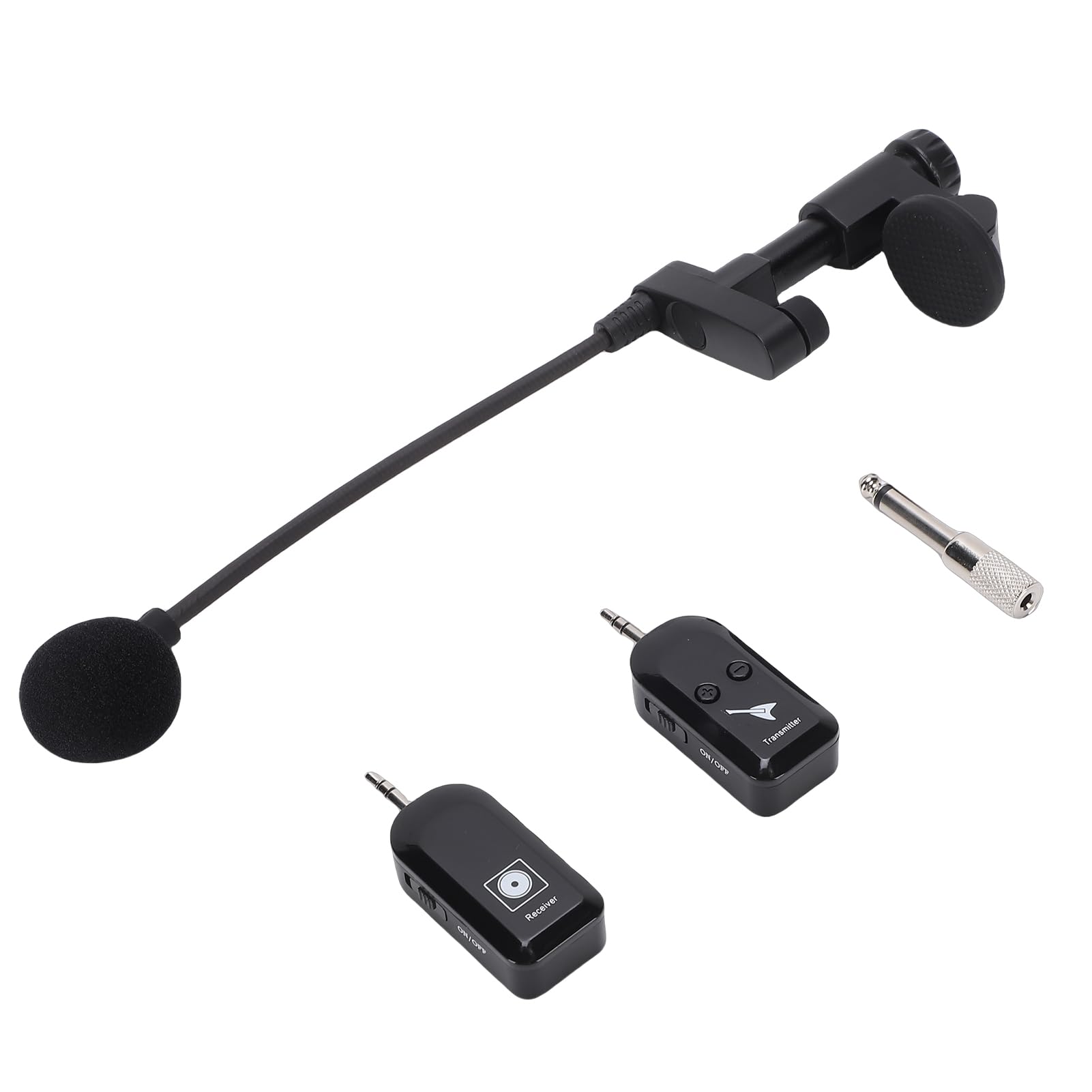 Topiky Microfonico Wireless per Violino UHF, Clip Pickup per Violino 2.4G su Microfoni per Strumenti con Trasmettitore e Ricevitore, Microfono Wireless per Strumenti per Corni, Trombe