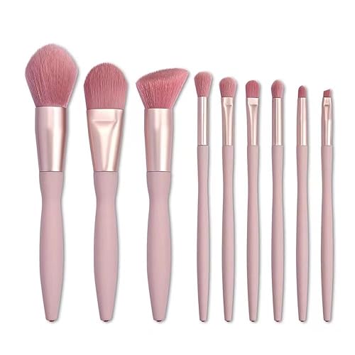 Miniatura 5 de PAGOCI Kit de maquillaje sintético de alta calidad, 9 piezas, mezcla facial, ojos, labios, brochas de maquillaje de cintura pequeña, juego de