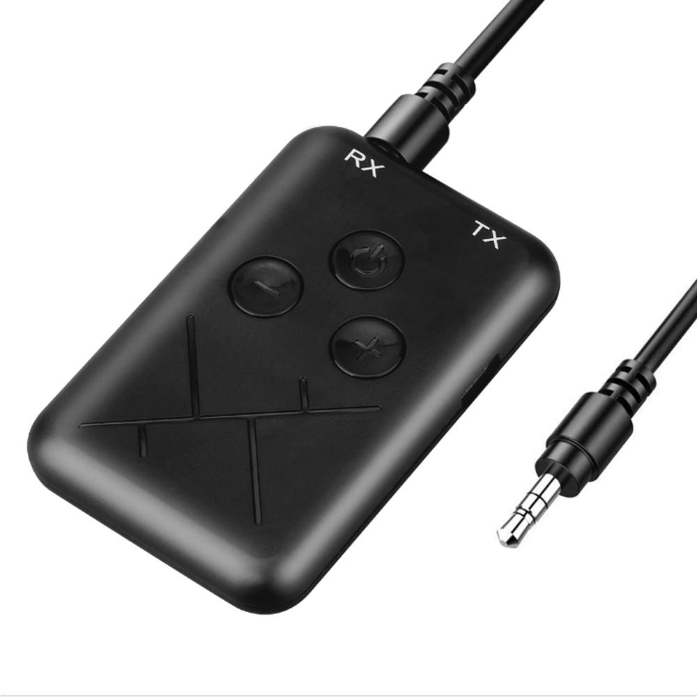 DUTTY Portable pre-paired aptX low-latency Bluetooth transmitter and receiver audio adapter kit for outdoor use, TV viewing, earphones, speakers, plug and play.