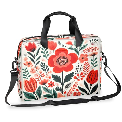 Maletín para laptop flores tulipán rojo 15.6-16" miniatura 1