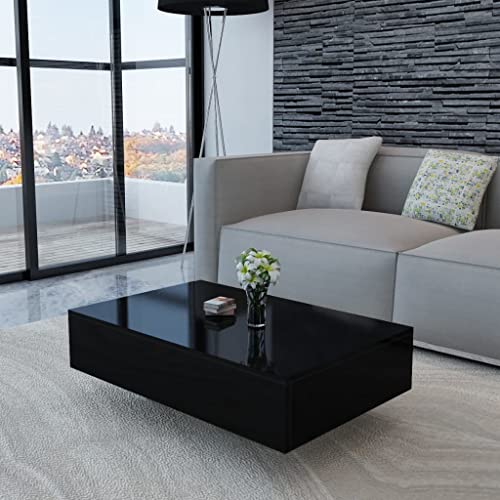 SKM Coffee Table High Gloss Black Rectangle High...