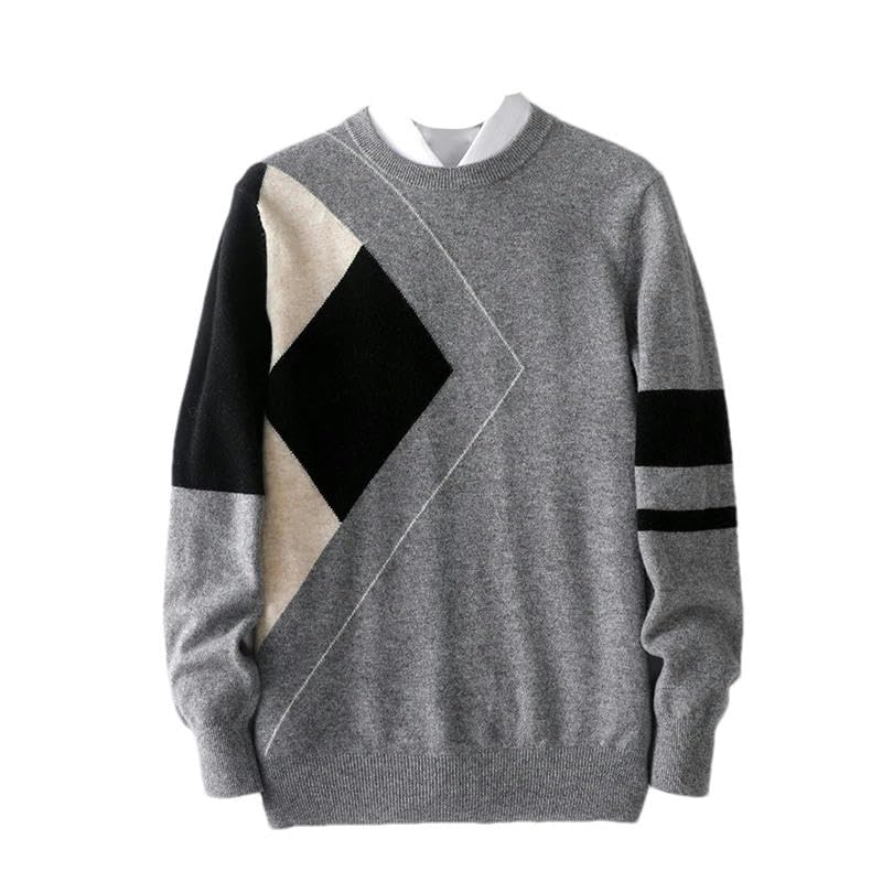 Pull homme hiver col rond chaud manches longues coupe droite - 2