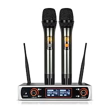 【High Fidelity Sound Quality】: This wireless microphone has a built-in high-quality chip and advanced digital recording technology, the selected components enable the microphone to filter out noises and ensure clear vocals with high fidelity and redu...