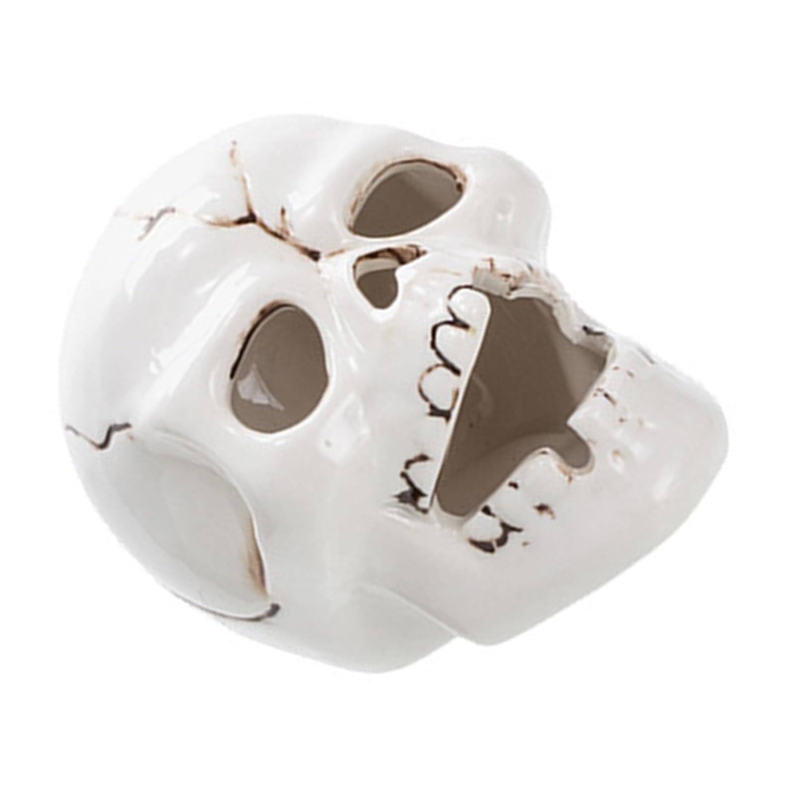 PANGBOER Ceramic Skull Holder for Cone & Backflow, Halloween Tabletop Accent, Vintage Skull Decor Ceramic Holder Gothic