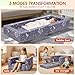FRUITEAM 3-in-1 Portable Toddler Travel Bed, Flip Open Sofa Lounger with High-Density Foam for Camping & Indoor/Outdoor Use, Convertible Machine Washable Space Planet Galaxy Print Cover, Gray