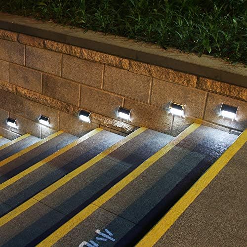 [Upgraded 3 LED] GVSHINE Newest 4 Pack 3 LED Solar Bright Step Light Stairs Pathway Deck Garden Lamps Stainless Steel Wall Yard Outdoor Illuminates Patio Lamps