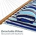 Sunnydaze Quilted Outdoor Hammock with Spreader Bars - Heavy-Duty 450-Pound Capacity Double Hammock for Outside - Catalina Beach