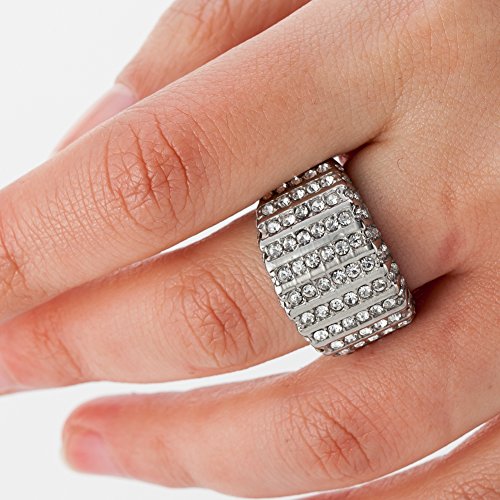 Jude Jewelers Stainless Steel Wedding Engagement Eternity Cluster Cocktail Anniversary Valentine Statement Ring4