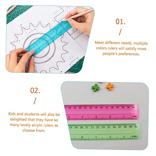 GRIRIW Conjunto De Réguas Transparentes 32 Peças Réguas A Granel Régua Transparente Réguas De Plásti