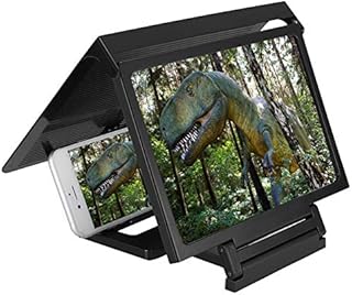 Zerone Screen Magnifier, Mobile Phone Vedio Magnifier 3D Video HD Magnifier Bracket Enlarge Screen (Black)