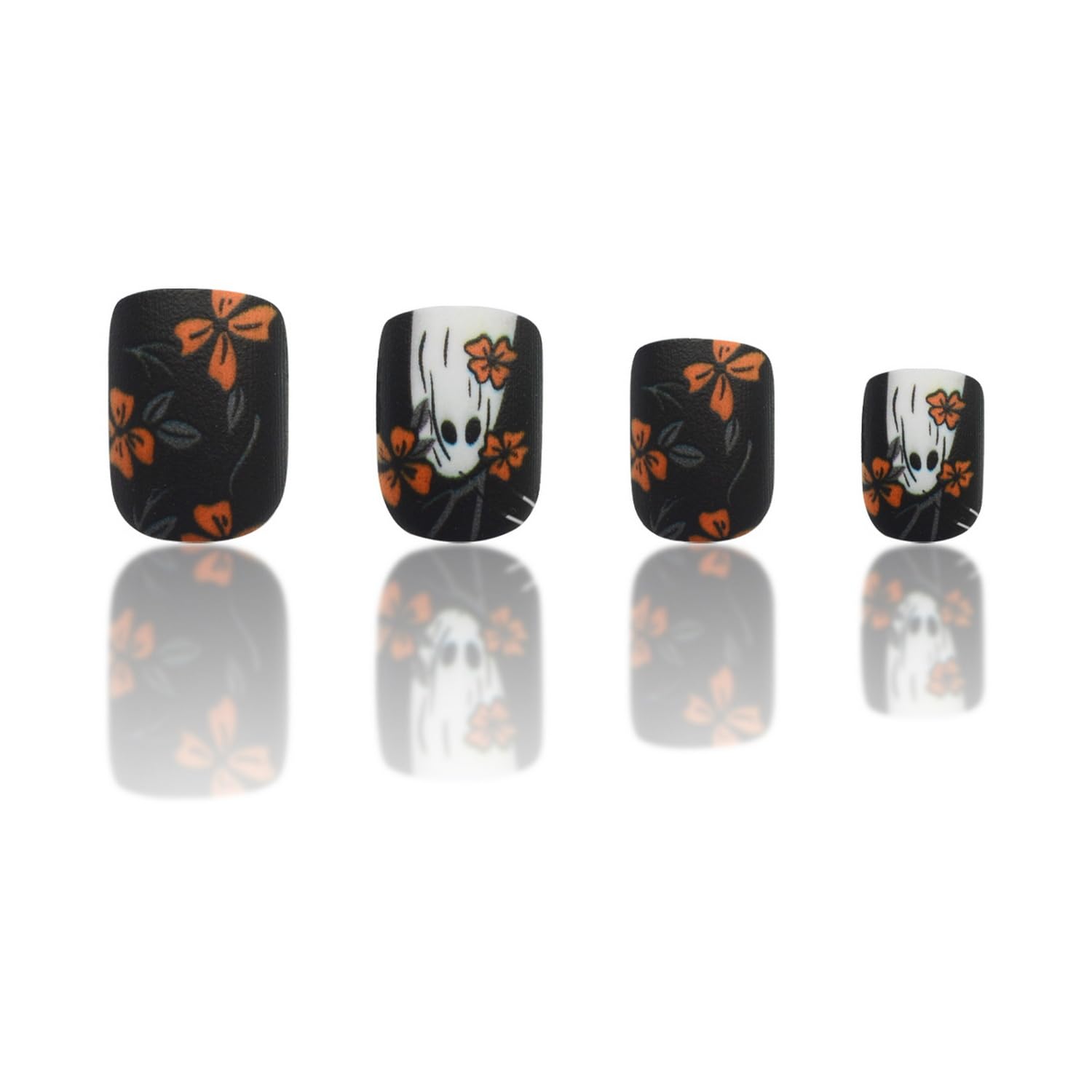 Halloween Press on Nails French Tip Almond Fake Nails Terror Blood False Nail with Acrylic Glue on Nails Medium Artificial Nails Glossy Reusable Halloween Stick on Nails for Women DIY Manicure 24 Pcs: Style 11
