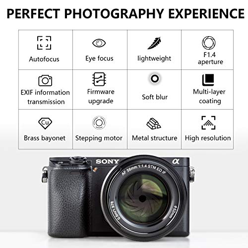 Image of Viltrox 56mm F1.4 STM Auto Focus APS-C Prime Lens Portrait AF Lens for Sony E Mount Camera A5100 A6000 A6100 A6300 A6400 A6500 A6600 NEX-6 A7S A7C A7 A7RⅢ A7SⅢ A7Ⅲ A7RⅡ A7Ⅱ A7S A7RⅣ A9