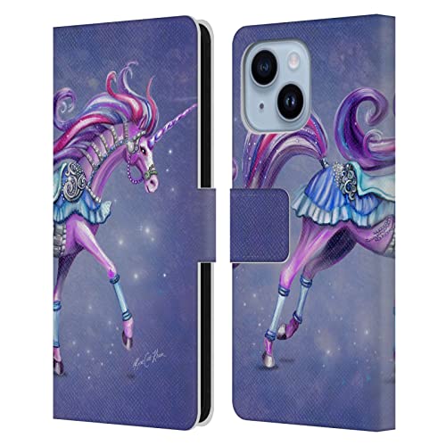 Housse en Cuir Licornes iPhone 14 Plus aux finitions soignées Rose Khan