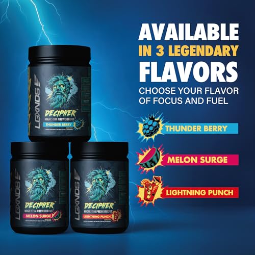Image of Decipher High Stim Preworkout Powder Energy, Focus & Pump Support for Men & Women | Premium Gym Supplement for Strength, Endurance & Performance | Lightning Punch, 25 Servings