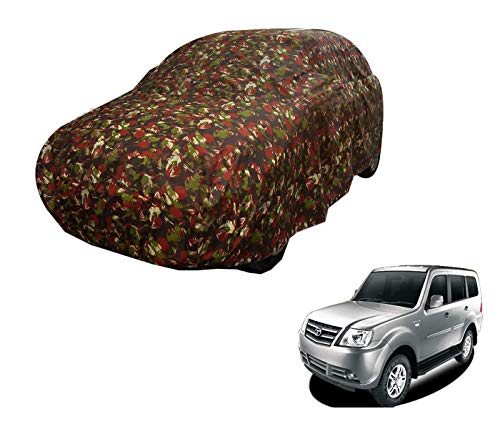 Image of Auto Hub Car Cover Compatible with Sumo Grand with Weather Proof, Triple Stitched, Sumo Grand Car Cover Jungle Look