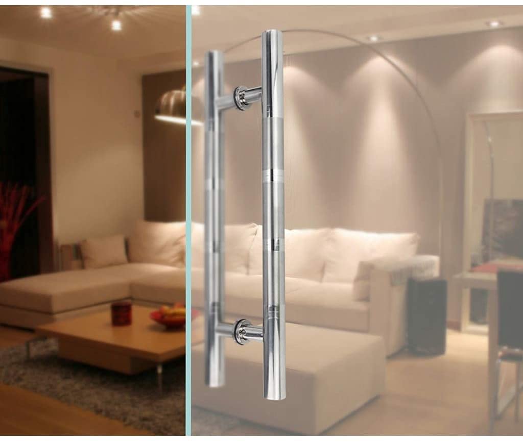 Manillas para Puertas de Acero Inoxidable 201 de Alta Resistencia, para Uso Comercial, con Sistema de Empuje y tracción, aptas para Puertas de Vidrio, Madera, Estilo Granero y duchas. Dispon