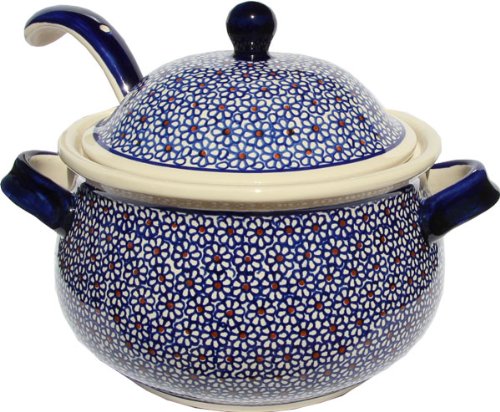 Polish Pottery Soup Tureen With Ladle Zaklady Ceramiczne Boleslawiec 1004/1367-120 Classic Pattern, 13.4 Cups #TOP17