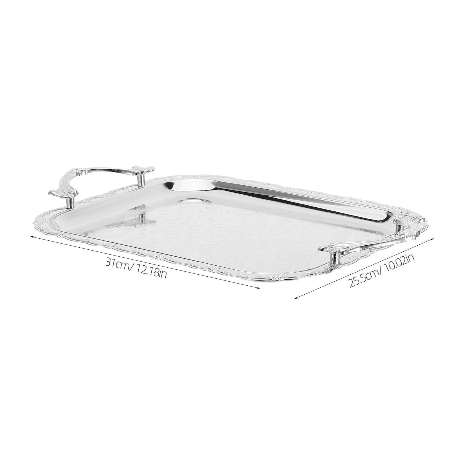 Gadpiparty Bandeja de Servicio Rectangular de Acero Inoxidable 31x25,4 Cm