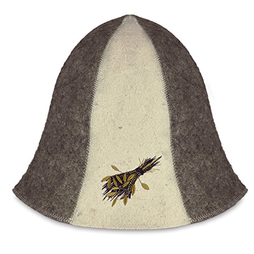 Preisvergleich Produktbild Saunahut zweifarbig - fein bestickt mit Logo - Qualitätsgeprüft !