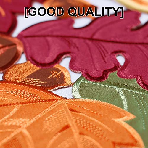 Owenie Thanksgiving Runner, Fall Leaf Table Runner For Autumn Home Decorations, Fall Table Centerpieces, Embroidered Cutwork Farmhouse Harvestmaple Leaf Runner, 13 Inch X 36 Inch #TOP4
