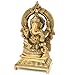 Aakrati Lord Ganesha Sitting Statue On A Throne of Brass Brown
