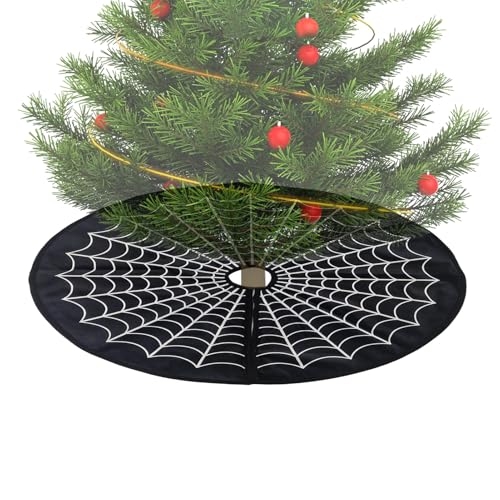 Attention-Grabbing Centerpiece: Featuring a spiderweb-inspired design, the Halloween tree skirt generates an alluring yet eerie aesthetic, enriching the sea sonal vibe and standing out as striking décor for memorable spooky festivities