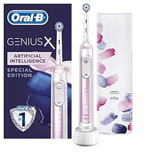 Oral-B Genius X Elektrische Zahnbürste/Electric Toothbrush, 6 Putzmodi für Zahnpflege, künstliche Intelligenz & Bluetooth-App, Lade-Reiseetui, Design Edition, Geschenk für Sie/Ihn, blush pink