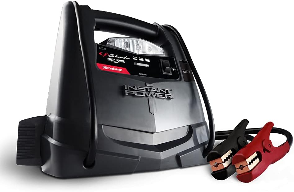 Schumacher SJ1329 600 Peak Amp Jump Starter and 12V Portable Power Port