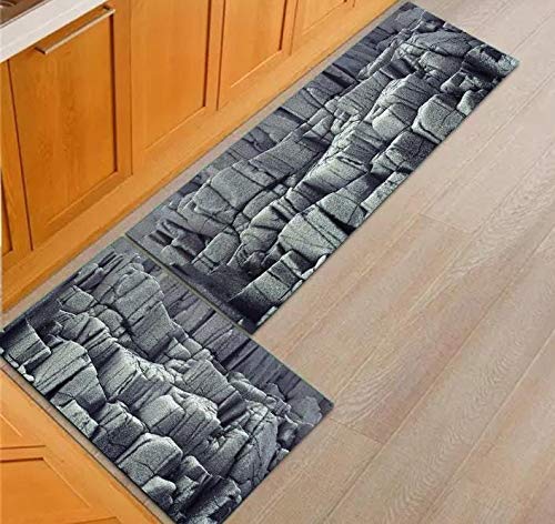 Ehaan Enterprise Micro Fiber Multicolour Floor Mats Runner with Anti Skid Backing (18X55 & 17X26 Inches) - Set of 2