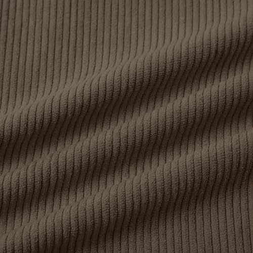 Cathalem Mens Corduroy Shirts Long Sleeve Button Up Stand Collar Casual Pullover Sweaters Polo Sweatshirts with Elbow Patches4