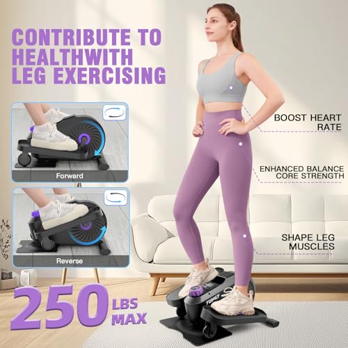 Image of FUNMILY Under Desk Elliptical, Ellipse Leg Exerciser, Standing or Seated Mini Elliptical Machines, Portable Bike Pedal Exerciser for Seniors /Adults, Leg Workout Equipment for Home /Office (Blue)