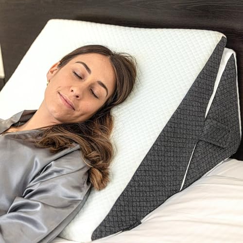 Lündholm Wedge Pillow, Memory Foam with Bamboo Jacquard Cover, Orthopedic Bed Wedge for Back, Leg, Knee Support, Discomfort, Surgery, Reading