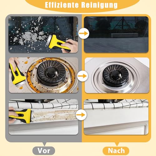 Phantasy® Ceranfeldschaber Herdkratzer mit 5 Ersatzklingen, Ceranfeld Kratzer Glasschaber Ceranfeldreiniger für Cerankochfeld Schaber Küchenschaber Set für Kochfeld, Backofen, Glaskeramik