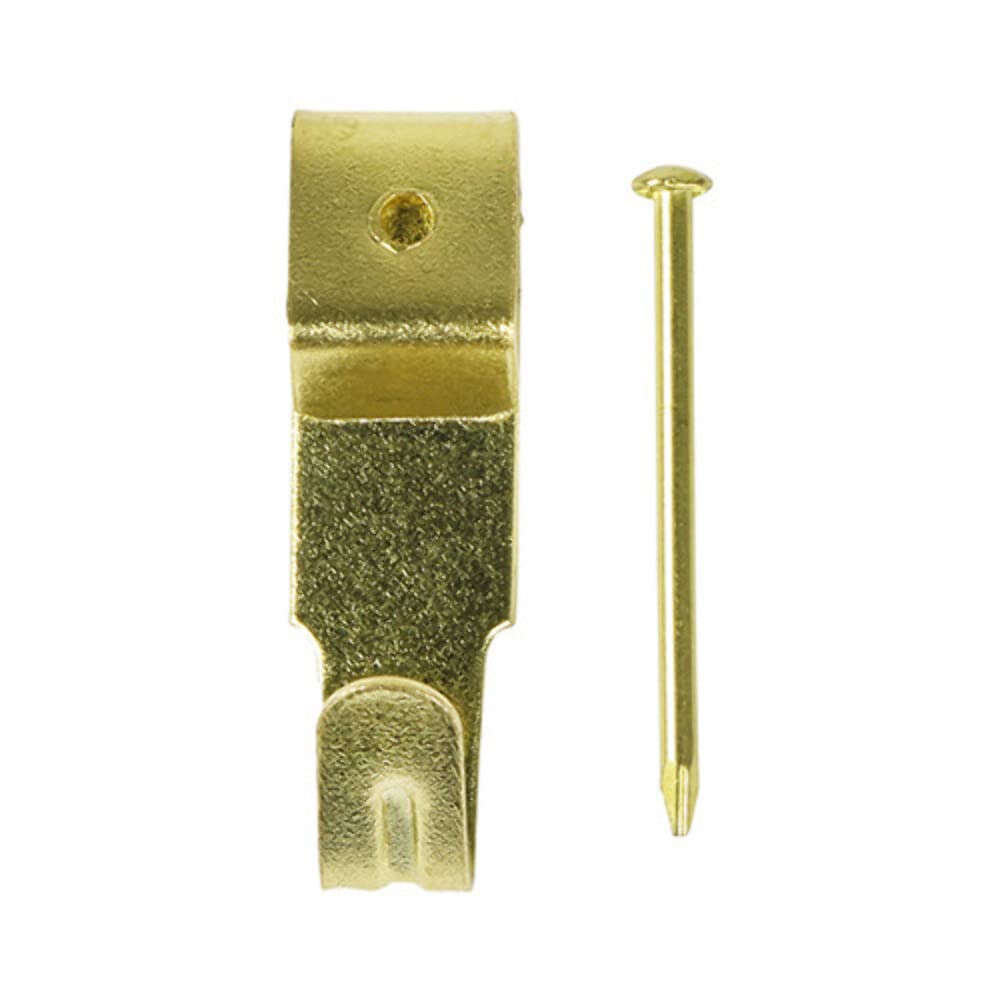 Timco Green Picture Hanging Hooks - Single - Electro Brass No.2 Single - 12 Pieces