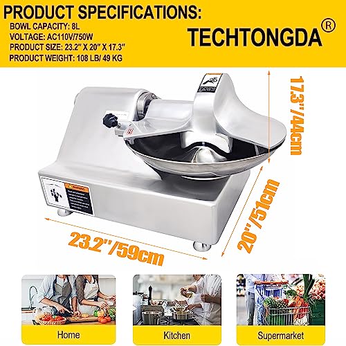 TECHTONGDA-110V-Commercial-Food-Processor-Meat-Bowl-Cutter-Chopper-Machine-8L-Electric-Food-Mincer-Meat-Grinder-Multifunctional-Food-Processor-Chopper-for-Vegetables-Meat-Grain-Nuts-Ginger-Garlic TECHTONGDA 110V Commercial Food Processor Meat Bowl Cutter Chopper Machine 8L Electric Food Mincer Meat Grinder Multifunctional Food Processor Chopper for Vegetables Meat Grain Nuts Ginger Garlic