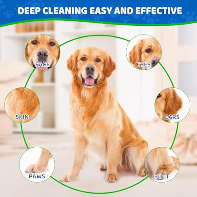 VOISEN Pet Glove Wipes for Dogs,24 Pcs Pet Cleaning Gloves,Dog Wipes Cleaning Deodorizing,Unscented Thick Pet Wipes for Nourish Fur Daily Care and Travel-HB1blBYT