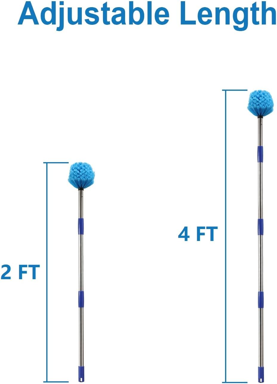 Cobweb Duster with Extens Pole, Stainl Steel Pole with Spider Web