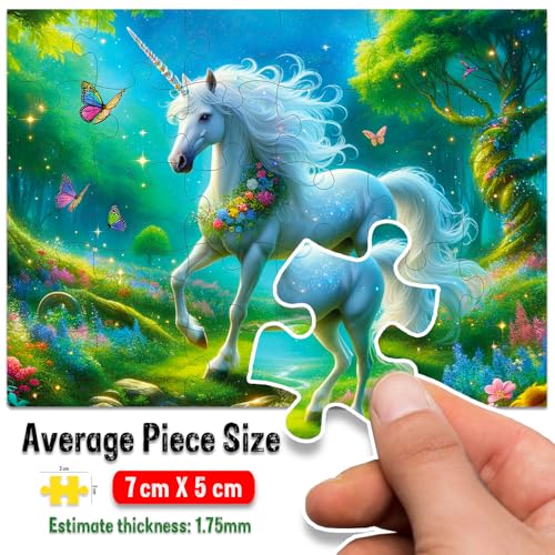 Image of Castle Jigsaw Puzzles for Kids and Childrens - Realistic Illustration Challenging Brain Booster Gifts, Fun and Creative Fun Game - Ages 5+ (500 Pcs) (Unicorn + Animal)