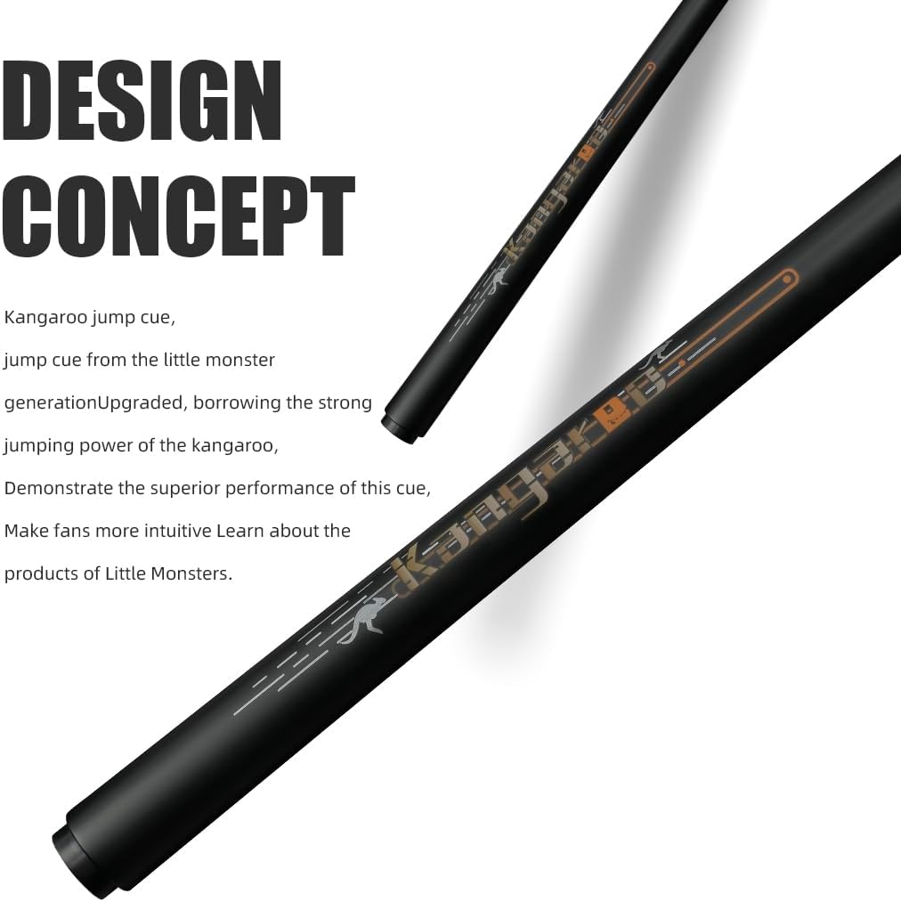 Little Monster Wrapless Grip Jump Cue Black Technology Carbon Fiber 12.9mm 9.5oz 40.9" Soft Case