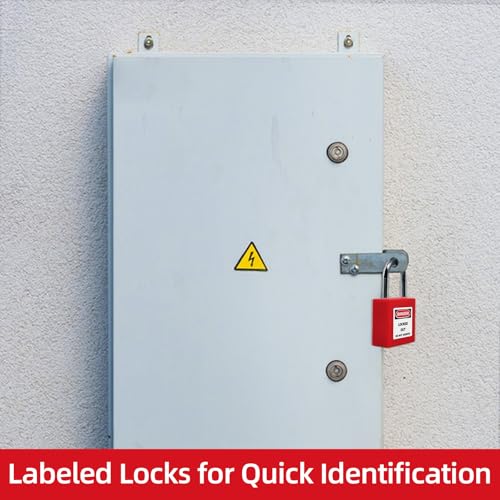 Image of Red Loto Locks Set-10pcs, Lockout Locks, Safety Padlocks, 2 Keys Per Lock, OSHA Compliant
