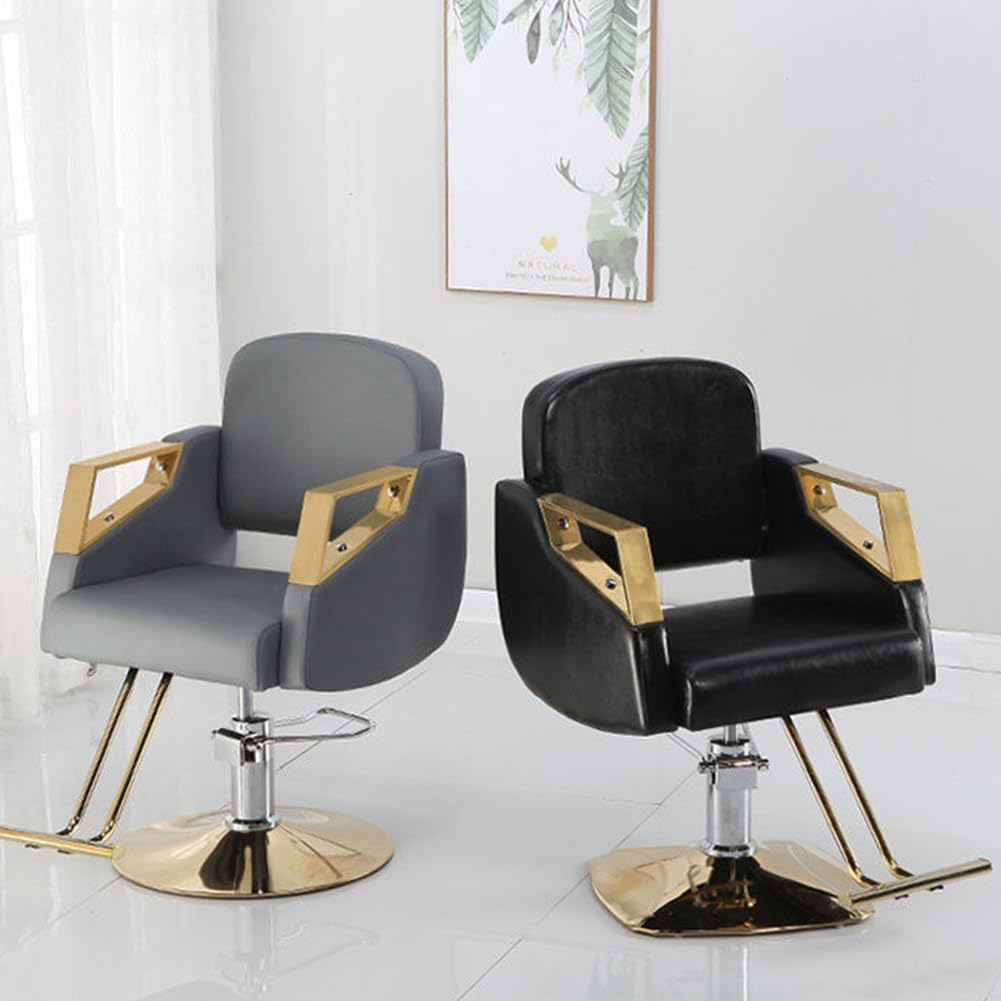 Silla de peluquería, Sillón de peluquería | Sillón clásico de barbería con Giro de 360 Grados y Bomba hidráulica, de Cuero y Altura Ajustable.
