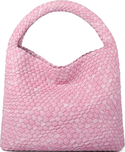 Image of Queenoris Fashion Hobo Bags for Women Top-handle Shoulder Bag Vegan Leather Purses Soft Summer Tote Bag | WOVEN