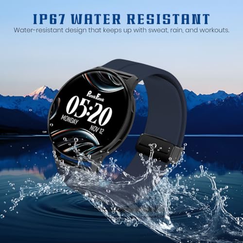 Image of PunnkFunnk Active 5 Smart Watch with 1.3 inch AMOLED HD Display | Bluetooth Calling, AI Voice Assistant, 100+ Sports Modes, Heart Rate & SPO₂ Tracking, IP68 Waterproof for Men & Women- (Dark Blue)