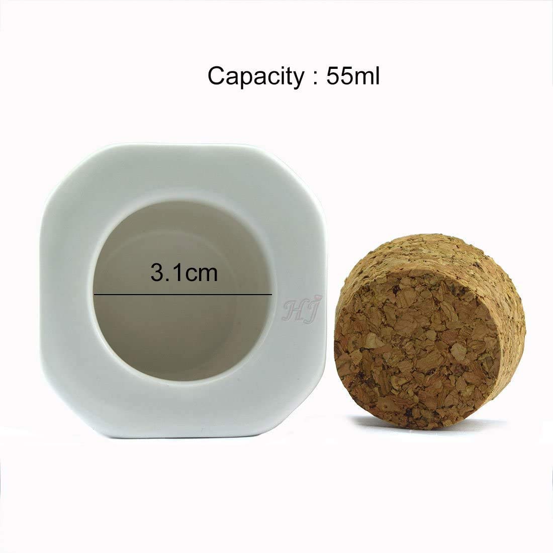 Uposao 1 Piece Porcelain Dappen Dish for Nail Art with Lid, Manicure Ceramic Cork Cups Nail Art Acrylic Liquid Powder Dappen Dish Liquid Powder Container Beauty Accessories Styling Tool - Image 3