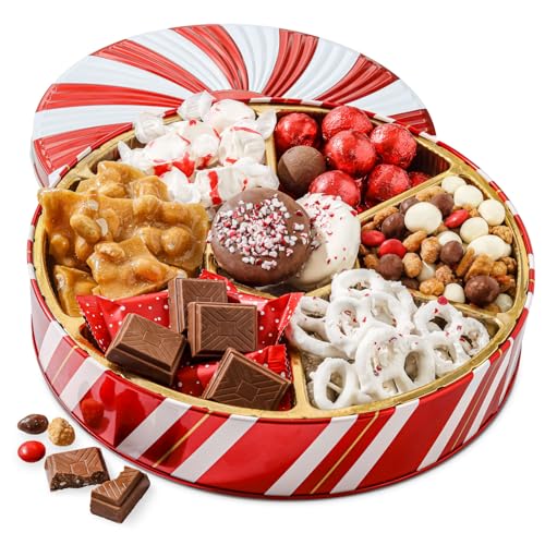 BONNIE AND POP Christmas Gift Basket - Holiday Gifts - Chocolate & Nut Gift Box, Assortment Tray - Birthday, Sympathy, Get Well, Men, Women & Families