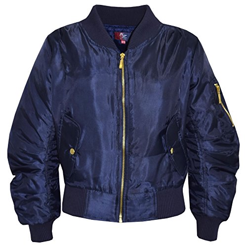 A2Z 4 Kids veste MA1 enfants blouson manches froncées navy taille 9-10 ans filles garçons