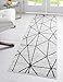 Rugs.com Lattice Trellis Collection Rug â€“ 6 Ft Runner White Low-Pile Rug Perfect for Hallways, Entryways