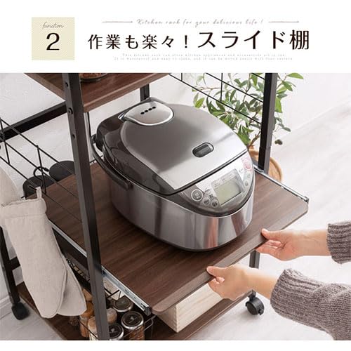 Amazon.co.jp: レンジ台 大型レンジ対応 コンセント レンジラック 4段