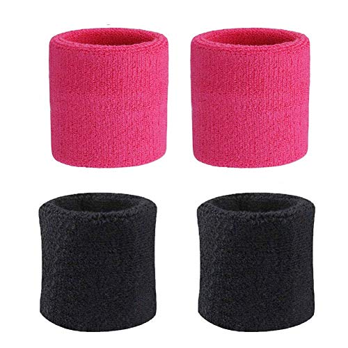 Image of Play2Fit 4 Wristband (2 Pair) Soft Sweatband for All Sport, Stretchable, Sweat Absorbent Supports Wrist Made in India (Multicolor3, 5 Inch)